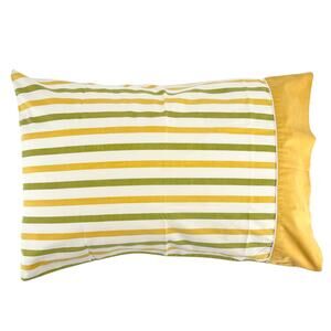 70s yellow stripe Monticello Cannon pillowcase 1970s vintage